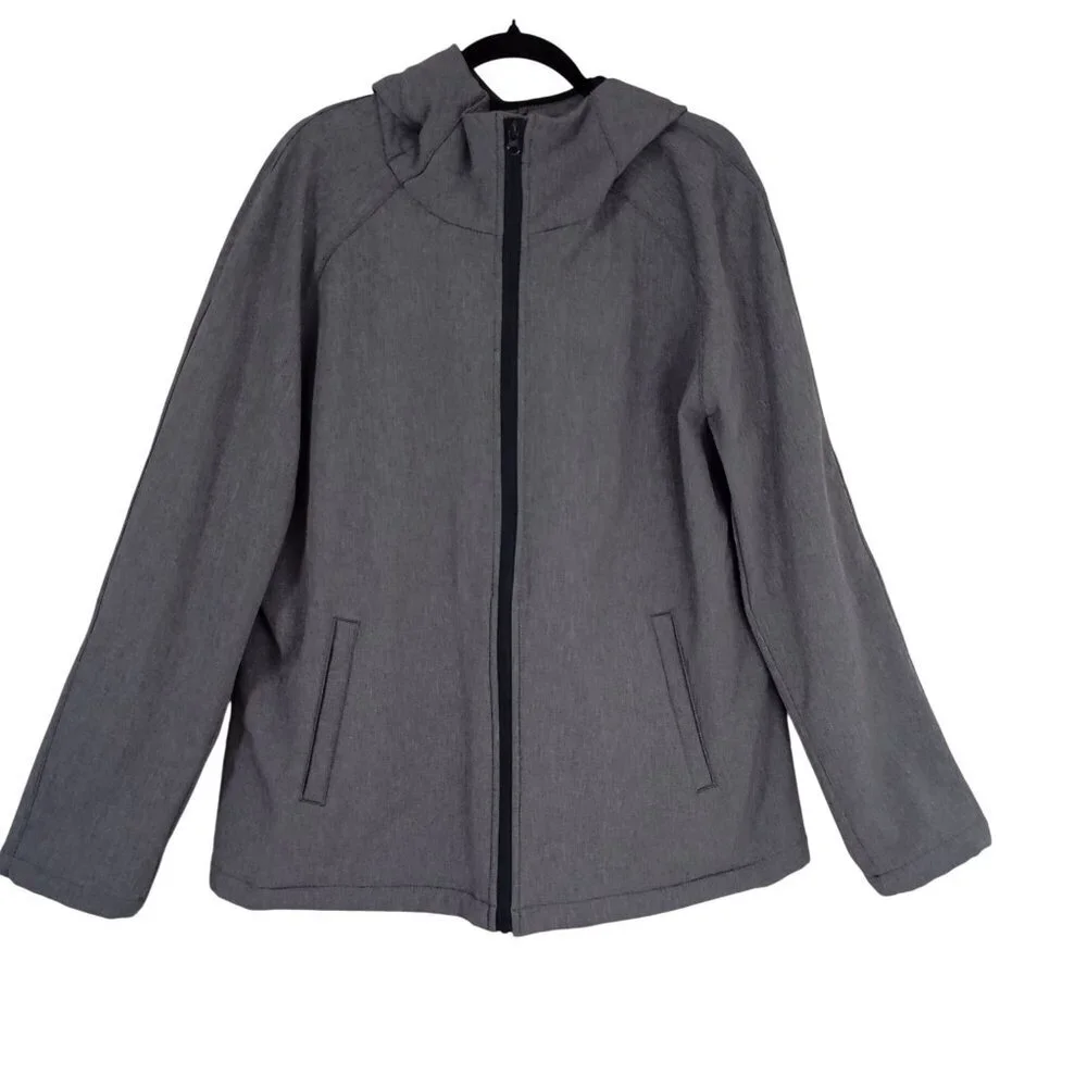 Banana Republic XL Gray Hooded Jacket With Full Zip & Pockets